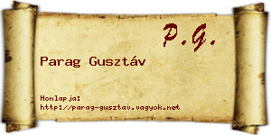 Parag Gusztáv névjegykártya